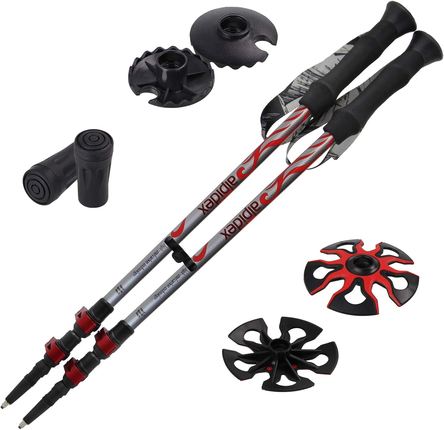 カーボン トレッキング ポール 超軽量 193g 2本セット 62–135cm無段階調整 コンパクト